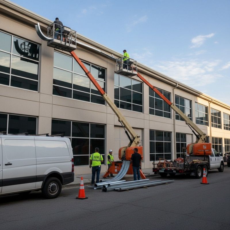 Warehouse Gutter Installation detail
